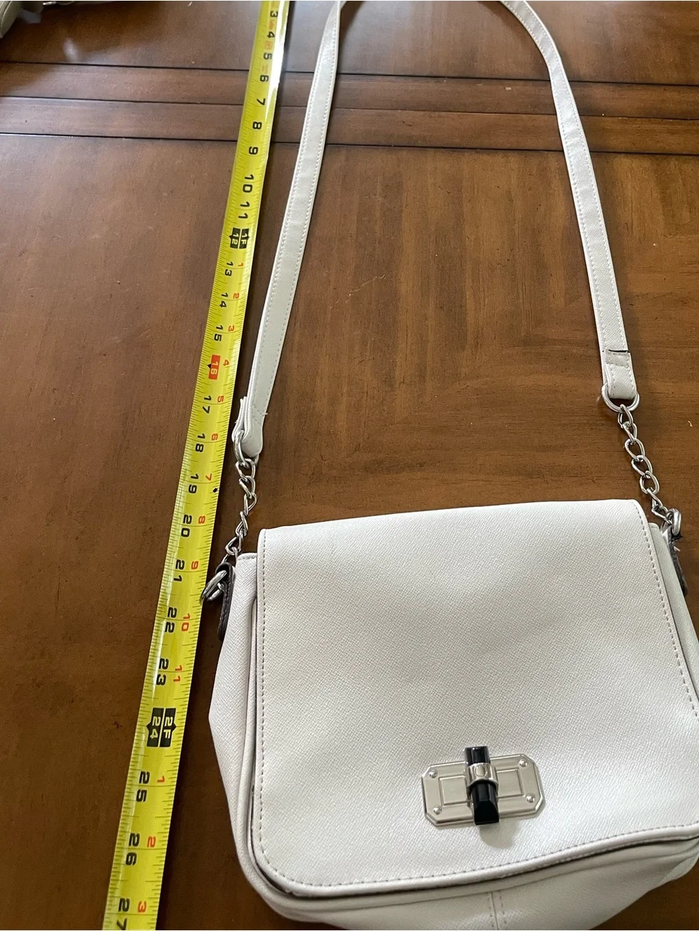 Women's White Crossbody Shoulder Bag - Sleek Minimal Design